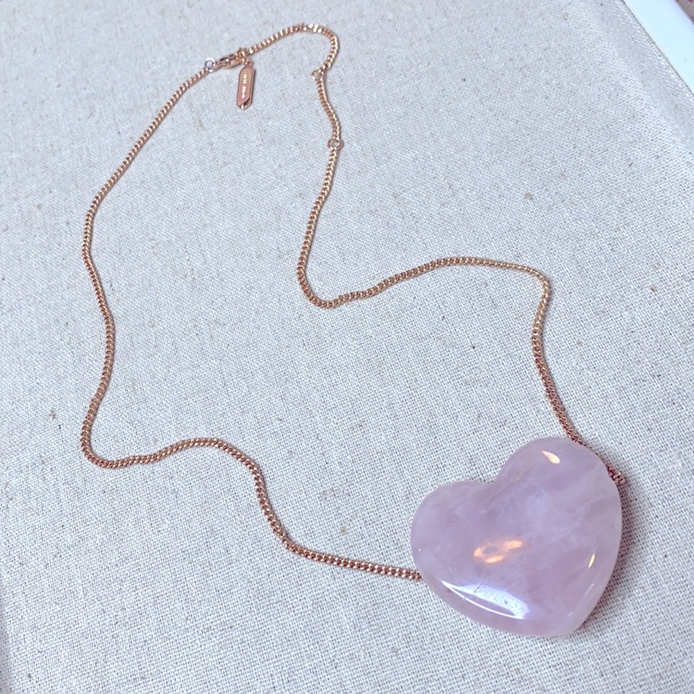 Stella & Dot Rose Gold Chain Heart Necklace